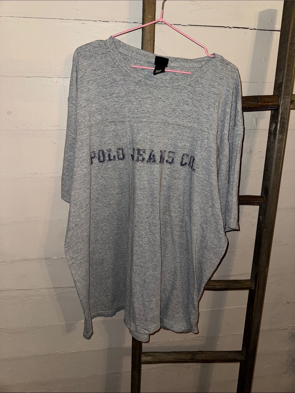Polo Jeans Co. Gray Logo Tee XLT VTG